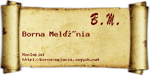 Borna Melánia névjegykártya
